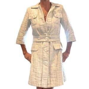 Vertigo Paris White & Silver Trench Coat.  Size Small